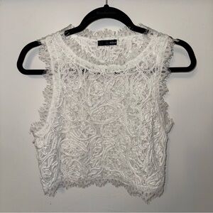 Aqua Embroidery Lace Crop Top (Size XS) NWOT